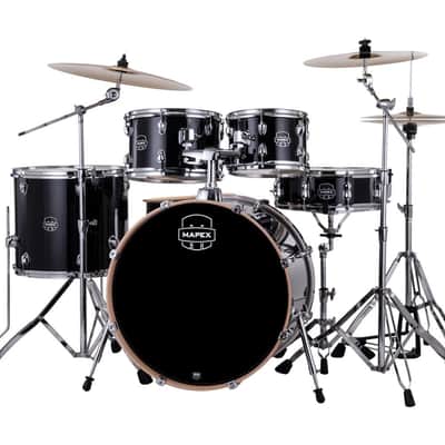 Mapex Venus Complete Drum Set 22 Black Galaxy Sparkle image 2