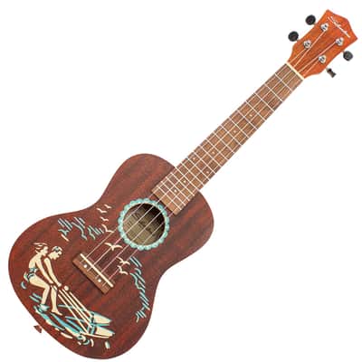 Silvertone Concert Ukulele w/Stencil Graphic - Walnut (851) image 3