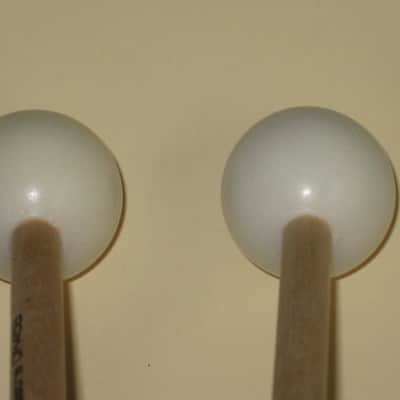 ONE pair new old stock (with packaging) Malletech OR45B Orchestra Series Mallets (Bells, Xylophone, Glock and multi-percussion) 1 and 1/8" Hard Heavy White Ball Heads, Orchestra Length Birch Handles (from around 2019) Made in USA image 19