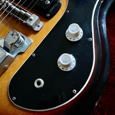 c.1968 Teisco V-2 Mosrite Style MIJ Vintage Guitars “Sunburst” image 9