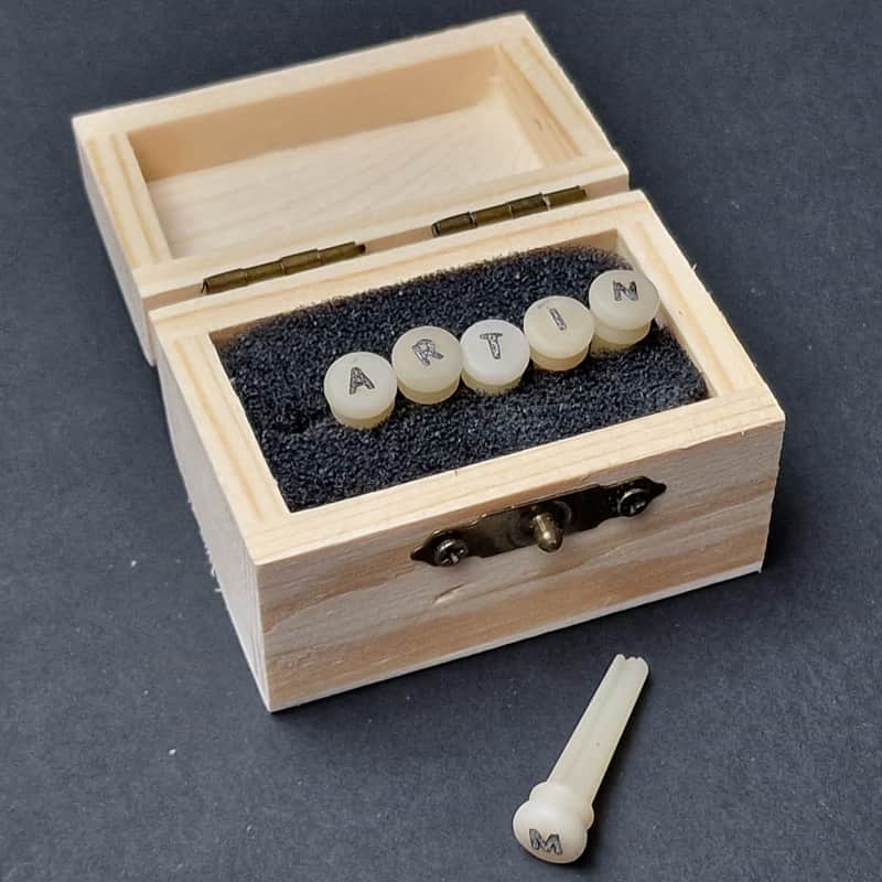 6 CHEVILLES guitare épingle OS opaque bovin Boite Bois 1 - MARTIN CUSTOM image 1