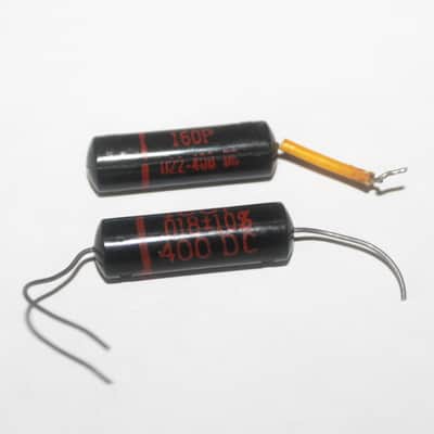 Vintage 1960's Gibson Black Beauty Sprague Capacitors .022 400 DC 160P & .018 400 DC Caps image 1
