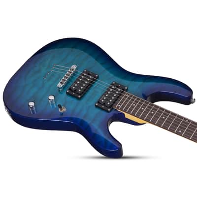 Schecter C-6 Plus Guitar - Ocean Blue Burst image 6