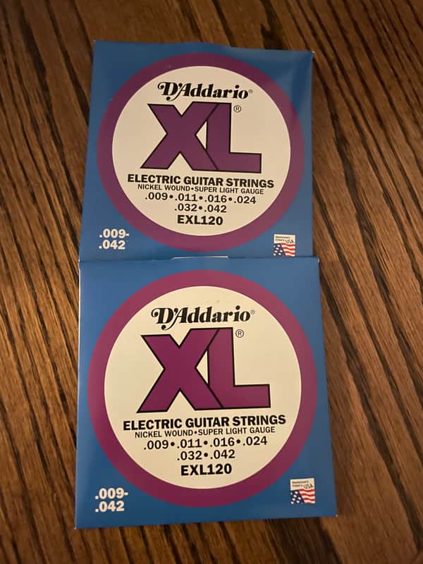 2-pack of D'Addario EXL120 Nickel Wound Electric Guitar Strings, Super-Light, 09-42 2000 - 2020 - Nickel image 1