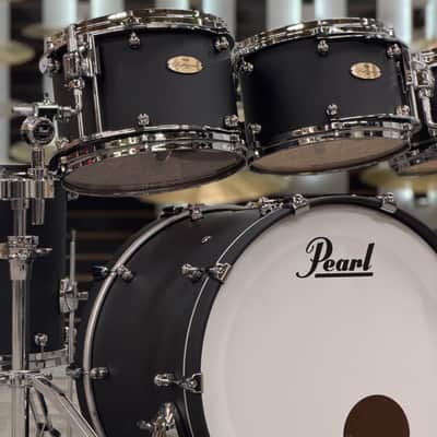 PEARL 7PC REFERENCE ONE 22-10-12-13-14-16-18 MATTE BLACK - PLAYED BY DENNIS CHAMBERS - FLOOR MODEL image 2