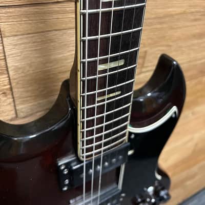 Carlo Robelli SG Style guitar  1970's  MIJ- Red/brown burst w/OHSC image 11
