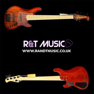 Cort GB-Fusion 5 String Bass Guitar in Antique Brown Burst w/Gigbag image 2