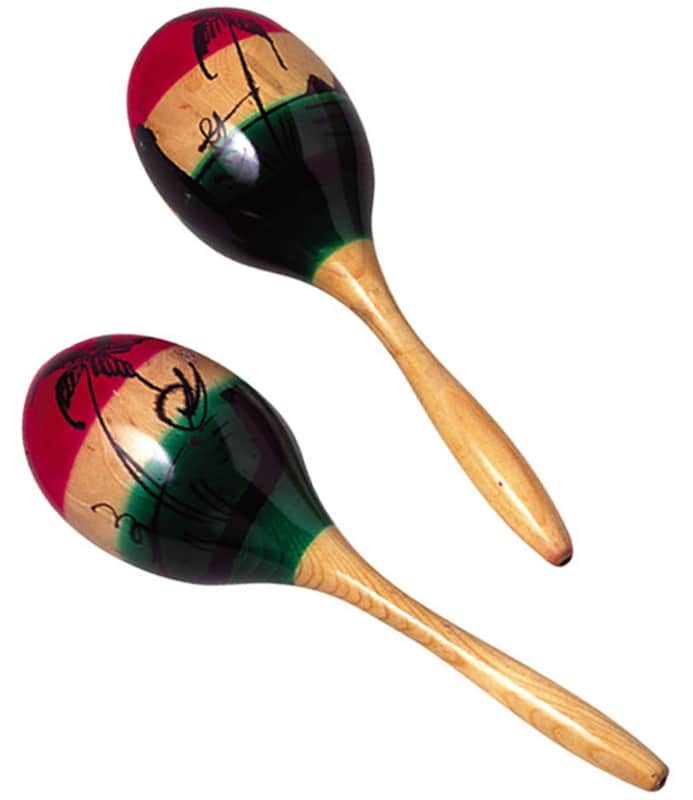 Hohner #S310 -  Wooden Maracas, Traditional, Tropical Design image 1