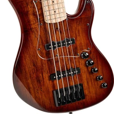 Cort GBFUSION5ABB GB Series Fusion 5 String Bass Guitar. Antique Brown Burst image 3