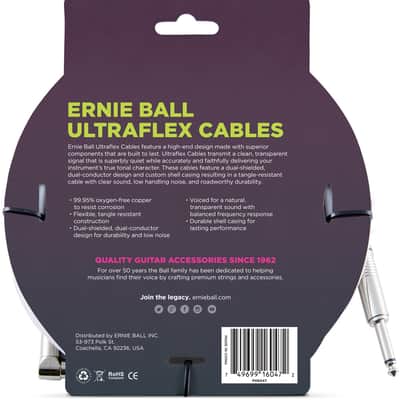 ERNIE BALL 6047 Original Classic Instrumentenkabel Kl-WKl 609m weiss image 2