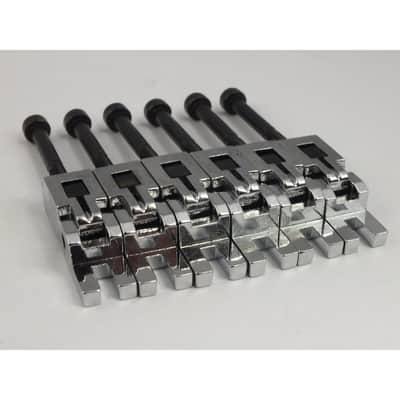 Floyd Rose Bridge Saddles & Locking Screws Set - Chrome image 1