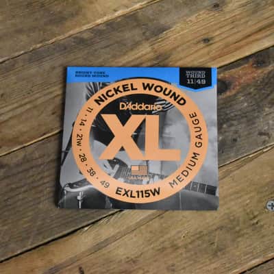 D'Addario EXL115W Wound Third Electric Guitar Strings 11-49 image 1