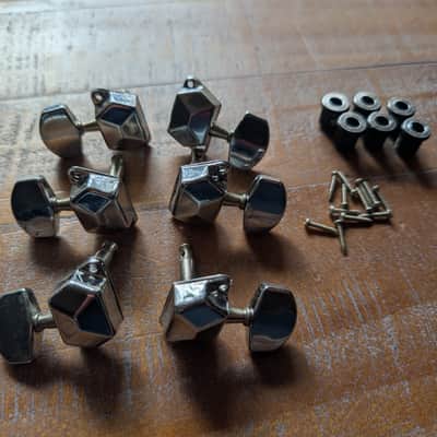 JinHo 3+3 Vintage Guitar Tuning Pegs Chrome Full Set image 1
