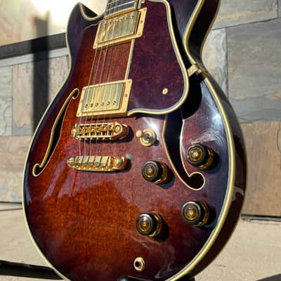 Used 1996 Ibanez AM200 Exotic Wood Hollowbody Electric with Case image 7