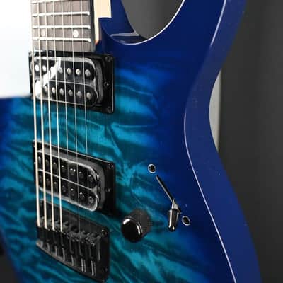 Ibanez GRG7221QA-TBB Transparent Blue Burst 7-String #162 image 10