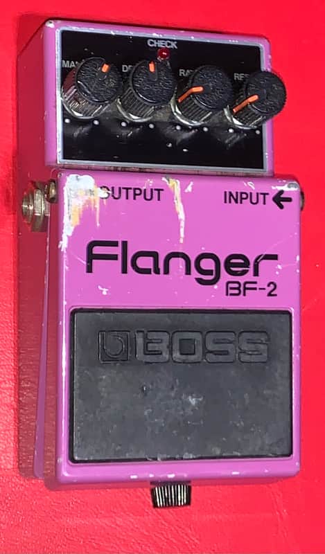 Vintage 1980’s Boss BF-2 Flanger  (black Label)  1984 - 1990 - Purple made in japan image 1