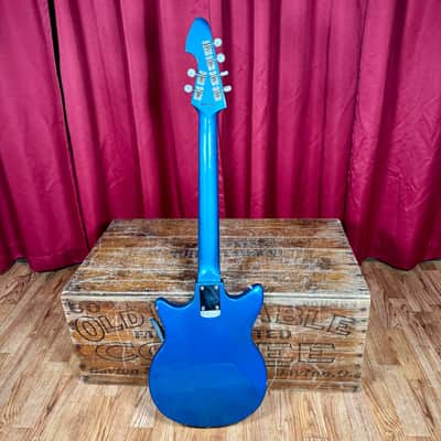 1965 Teisco Del Rey ET-201 Electric Guitar Blue image 4