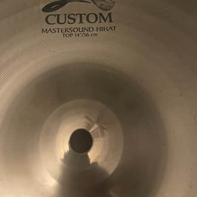 Zildjian 14" A Custom Mastersound Hi-Hat Cymbals (Pair) 1999 - Present - Brilliant image 3