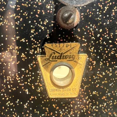 Ludwig Early 60's Ludwig Galaxy Sparkle deep 14" snare drum with case 1962-1967 - SPARKLING GALAXY PEARL SPARKLE image 7