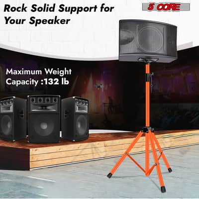 5 Core Speaker Stand Pair Height Adjustable 72" Heavy Duty PA DJ Tripod Studio Monitor Stands image 3