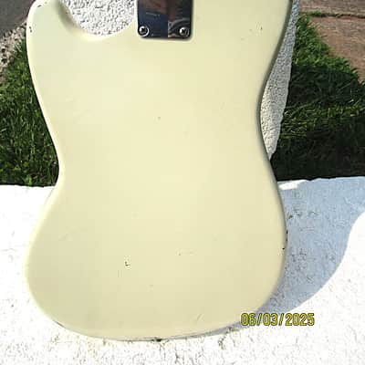 Fender Mustang Guitar, 1964, White, Kluson Tuners, Stackpole Pots, Case image 15