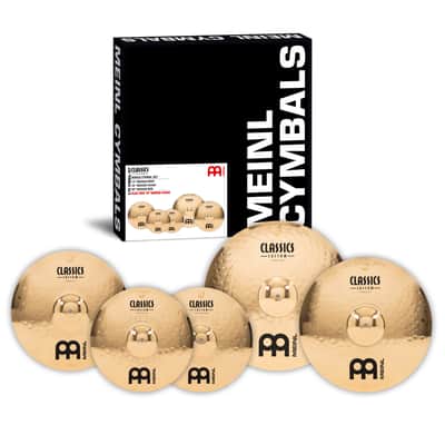 Meinl Classics Custom Brilliant Bonus Cymbal Set, 14"HH, 16"C, 20"R, + 18" Medium Crash image 2