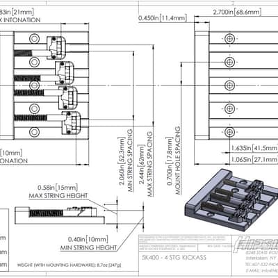 Hipshot 5K400C KickAss 4-String Bass Bridge Chrome image 2