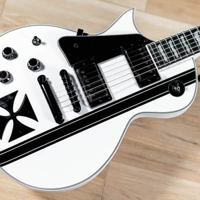 ESP LTD Iron Cross LH James Hetfield Left-Handed Guitar w/ Case – Snow White image 9