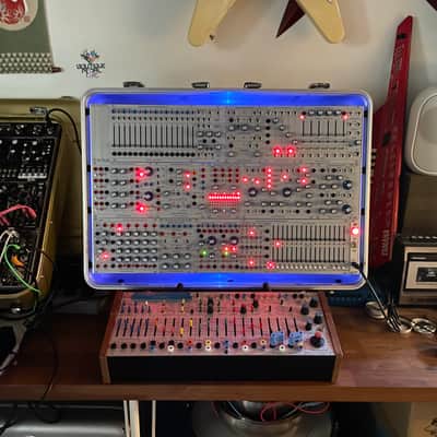 Buchla Tiptop 200t series with BPNYC ZERO Halliburton Eurorack Modular Travel Case SILVER 122hp 9U w/MARF image 21