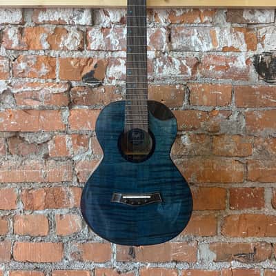 Flight Comet EQ-A Blue Tenor Ukulele - Solid Mango and Flame Maple 2020 - Blue Tiger image 1