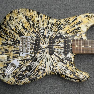 Fender FSR "Splattercaster" Standard Splatter Stratocaster with Rosewood Fretboard 2003 - 2004 - Olympic White, Aztec Gold, and Inca Silver Drop over Black image 2