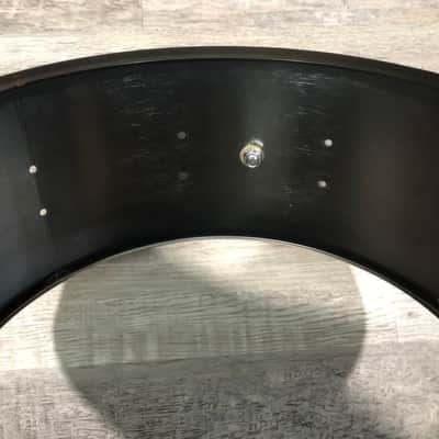 NEW DW Collector’s Series 14x6.5 Satin Black over Brass Snare Drum Shell, Workshop image 5