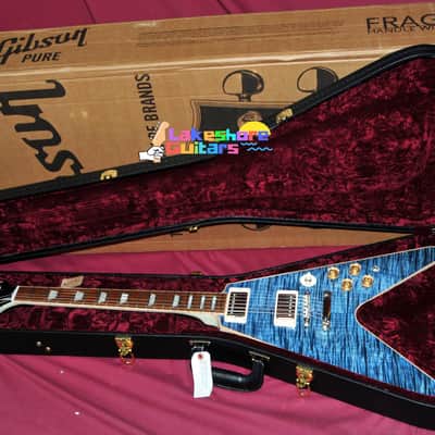 Gibson NAMM Flying V  Custom Shop From Japan 2017 Trans Blue image 13