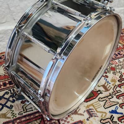 STUDIO SALE! Vintage Pearl Free Floating 14×6.5 Chrome Snare 1983 Japan image 2