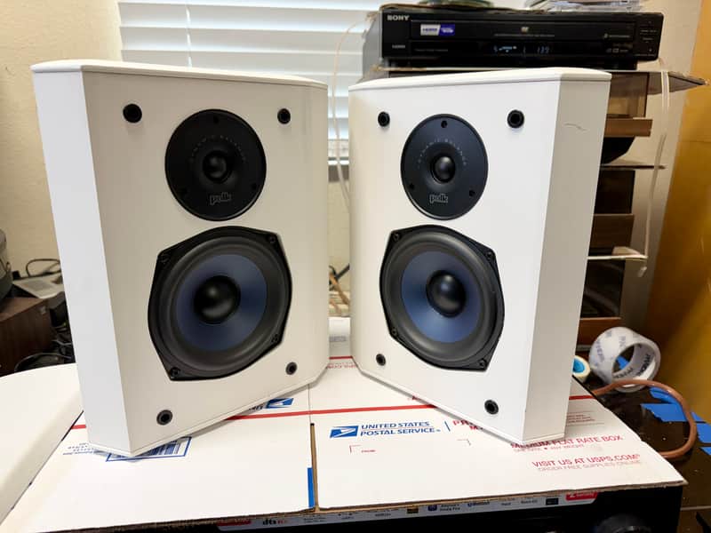 Polk Audio FX300I Dipole Bipole Speakers w/ Mounting Brackets Tested SEE VIDEO image 1