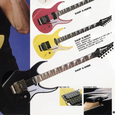 Ibanez 540PII-SH 1990 "Alex Skolnick" - DESERT SUN YELLOW "Ibanez Custom Made Version" "Ultra Rare!!!" image 10