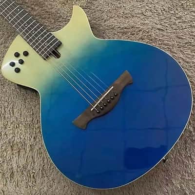Tagima Modena Electric Acoustic Guitar, Maple Neck, Rosewood Fingerboard, Blue Finish image 2
