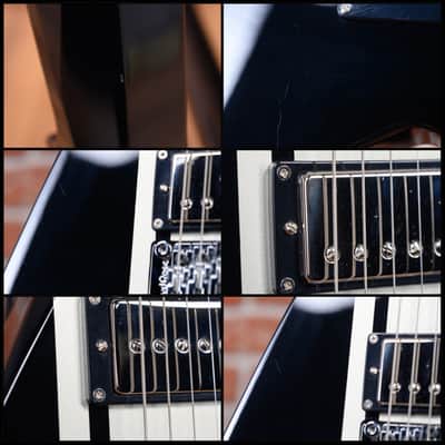 ESP Signature Series George Lynch Super V Special Edition Black with Silver Stripes 2008 w/OHSC image 12