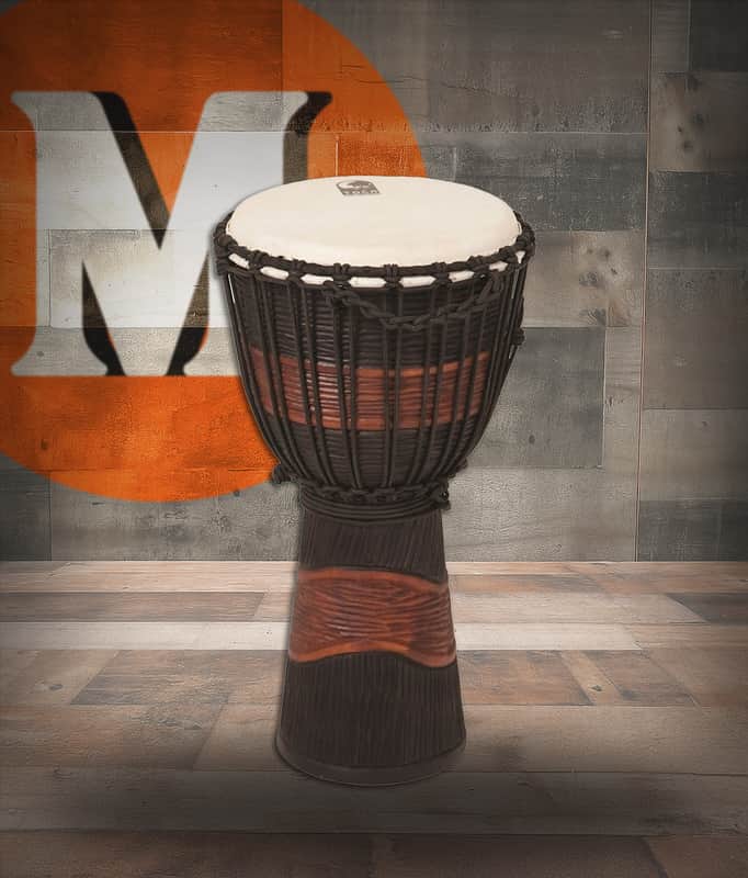 Toca Street Series Carved Djembe, 12" Large - Brown/Black (TSSDJ-LB) image 1