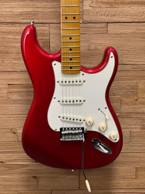Squier Classic Vibe 50’s FSR Stratocaster - Candy Apple Red w/matching headstock -Upgraded tuners and pickups + sc image 1