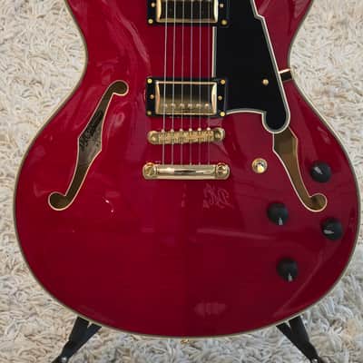 D'Angelico Excel DC Semi-Hollow with Stop-Bar Tailpiece Cherry image 3