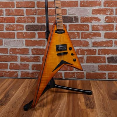 Immagine Jackson USA Custom Shop RR1 HS TOM Rhoads Flame Maple Slab Top Amber Lager Burst 2024 w/OHSC (B-Stock) - 3