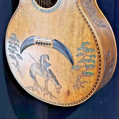 Blueberry Handmade Grand Concert Acoustic Guitar Native American Motif image 1