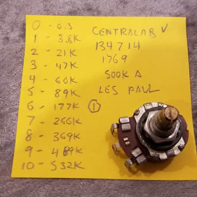 1957 Centralab 500k Audio Taper Vintage Potentiometers - Qty 3 - Les Paul #3 image 13