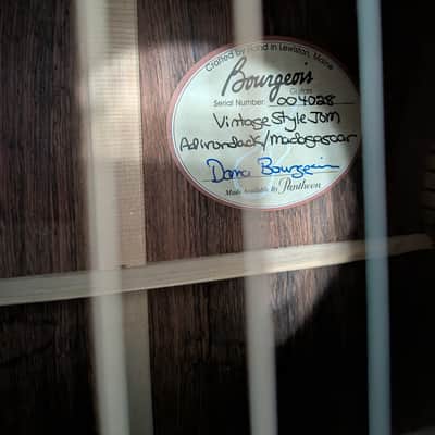 Bourgeois JOM Vintage AAAA Madagascar/Adirondack almost mint Baggs Anthem With soundhole mic and preamp image 7