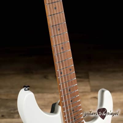 Ibanez AZ2402 Prestige HH Roasted Maple Neck Guitar w/ Case – Pearl White Flat image 4