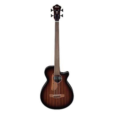 Ibanez AEGB24FE AEG Fretless Acoustic-electric Bass Guitar - Mahogany Sunburst image 2