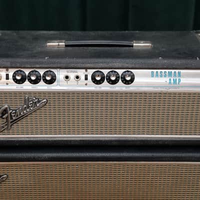 1969 Fender Bassman "Drip Edge" 2-Channel 50-Watt Guitar Amp Head & Cabinet image 2