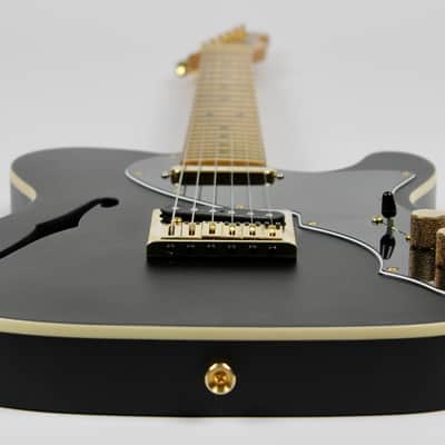 Fender LTD Deluxe Telecaster Thinline Maple Fingerboard Gold Hardware Satin Black 2018 w/Gig Bag (0140049306) image 5