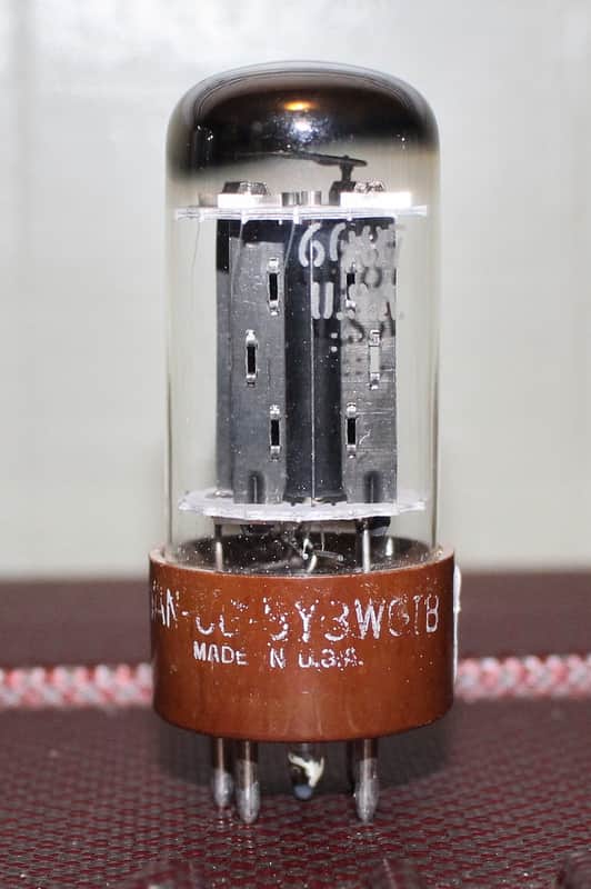 GE JAN 5Y3WGTB 6087 5Y3GT BLACK PLATE REC [] GETTER TEST NOS+ VINTAGE 1965 image 1